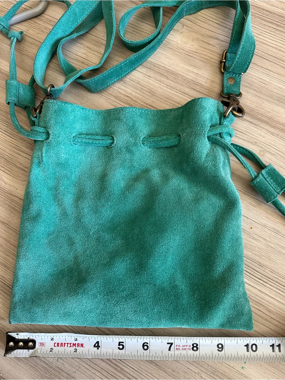 Free People // Billie Suede Crossbody Bag - Kelly Green - Picture 8 of 9